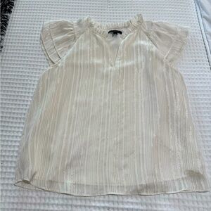 Banana Republic White Stripe Flutter Sleeves
Ruffled Ruffled V Neck Women's Med